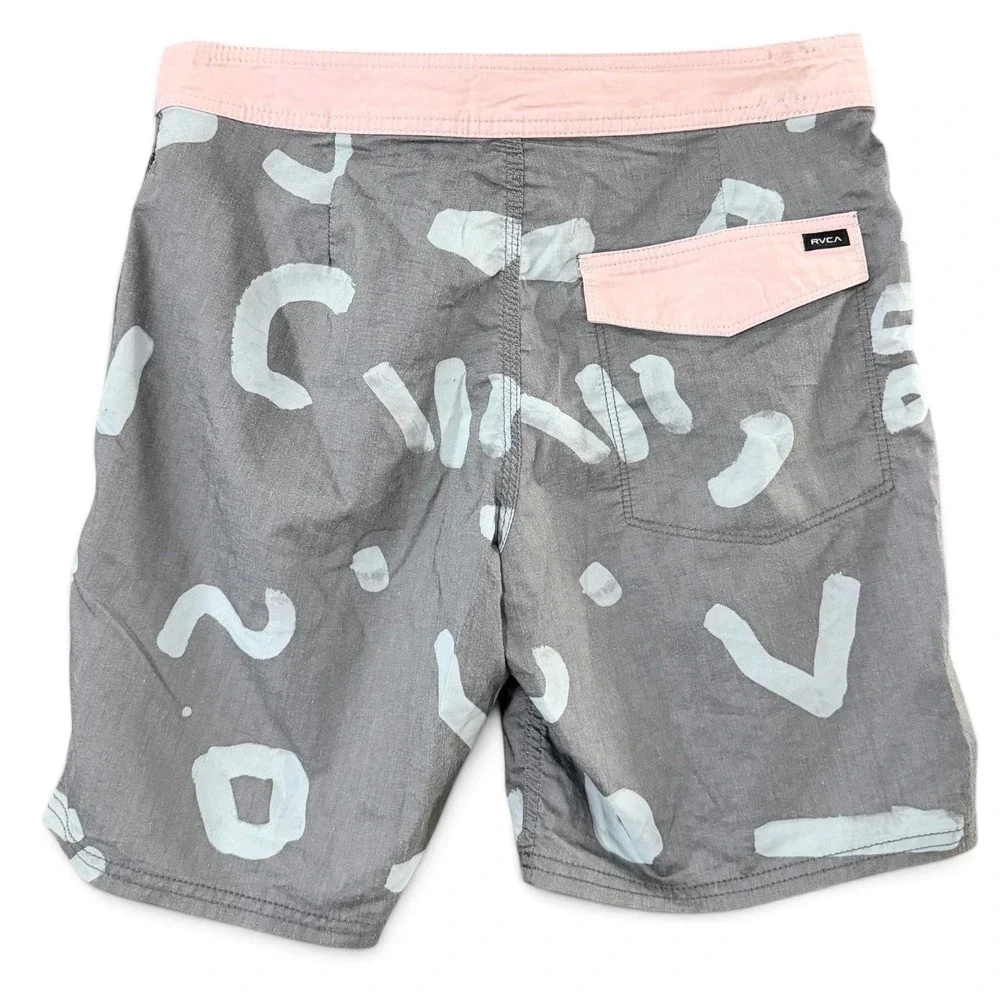RVCA Mens 30 Board Shorts Grey Sarah Delaney Artist Network Program M101WRSD